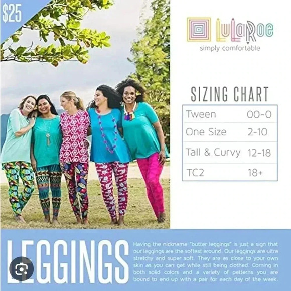 Lularoe TC2 purple& pink geometric leggings. OG designer Patrick quality &fit. - Picture 6 of 6
